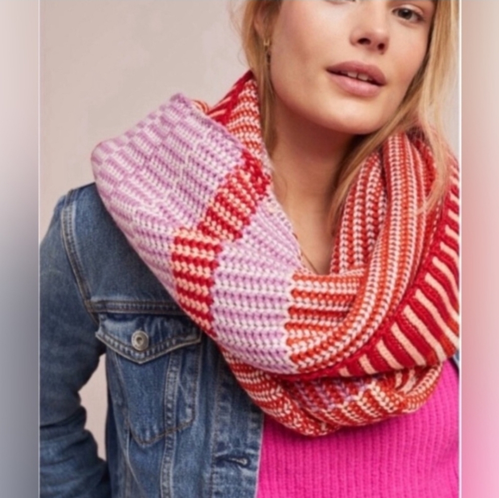 Anthropologie Caroline Kaufman Oversized Fairbanks Knit Wool Blend Scarf